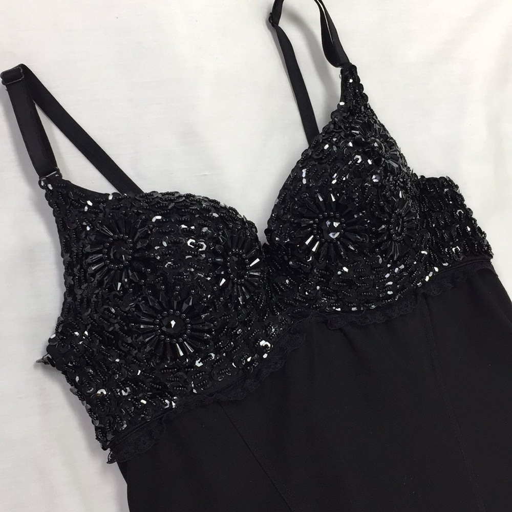Twenty One Black Beaded Bodice Dress